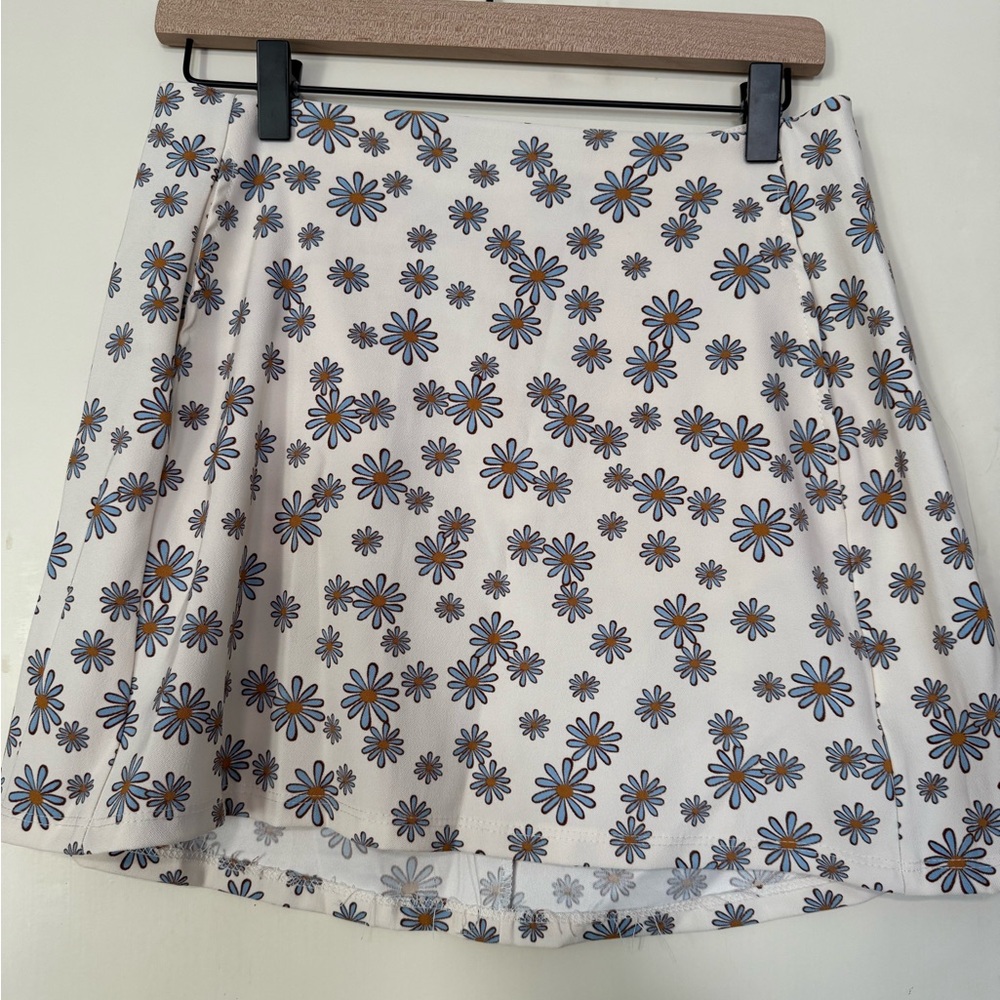 Altar'd State White Floral Skater Skirt